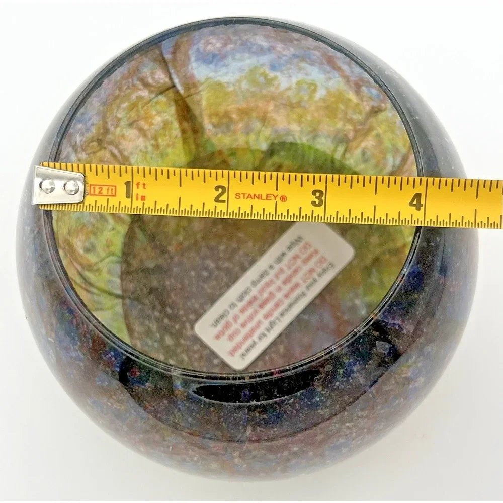 Romance Lights‎ Round Glass Tea Light Candle Holder Multi Color Forest Theme